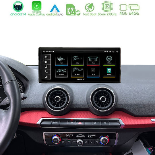 Bizzar Auto-Audiosystem für Audi Q2 2016–2023 (Bluetooth/USB/AUX/WLAN/GPS/Apple CarPlay/Android Auto) mit 10,25-Zoll-Touchscreen