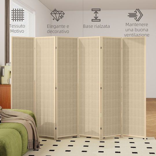 HomCom Декоративен Дървен Параван 270x180cm