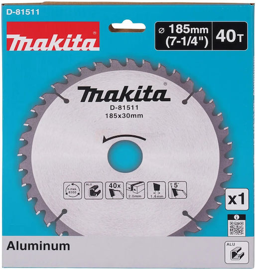 Makita Circular Δίσκος Κοπής Ξύλου με 40 Δόντια 185mm