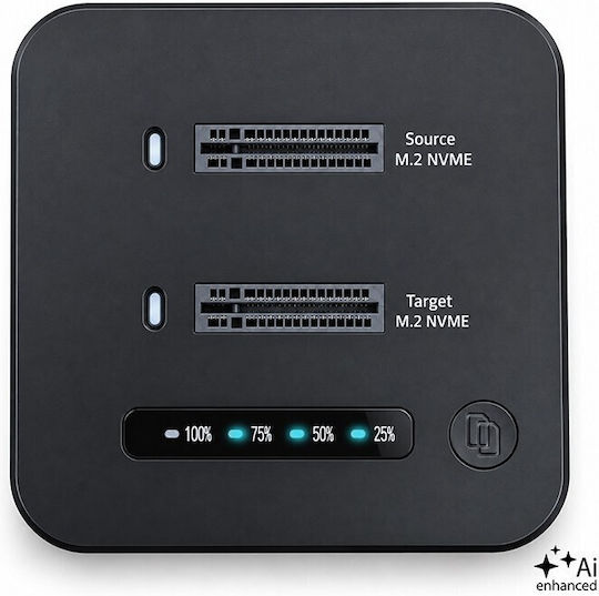 Qoltec M.2 Nvme Ssd Docking Station Pcie Dual 2 X 8 Tb Usb-c 3.2 10 Gb S Offline Cloning