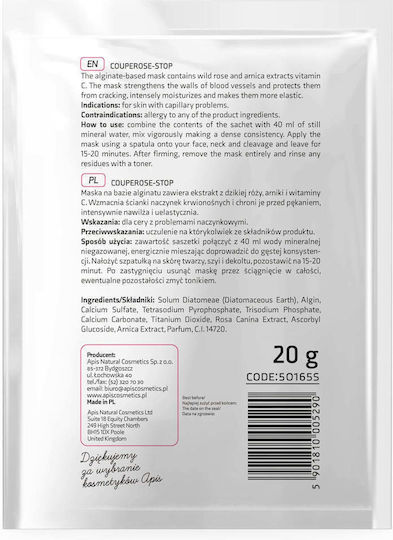 Apis Couperose-Stop Algenmaske Gefäßhaut Wildrose Vitamin C 20g