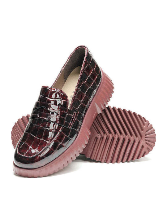 Γυναικεία Μοκασίνια Croco Burgundy