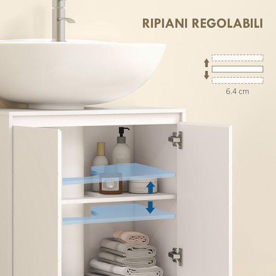 HomCom Blat Fără Lavoar din Melamină L60xA30xÎ59,8cm Alb