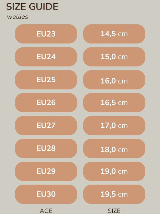 Cizme de Ploaie pentru Copii Bej
