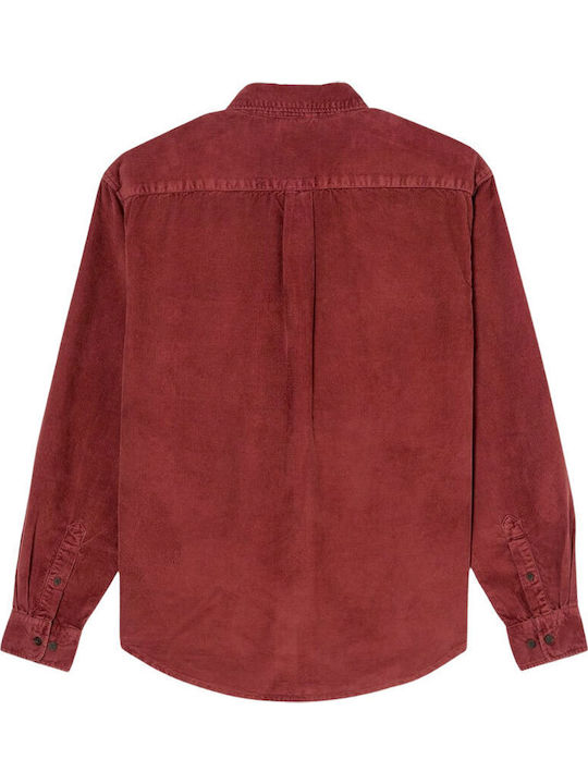 Long Sleeve Corduroy Shirt in Regular Fit Apple Butter