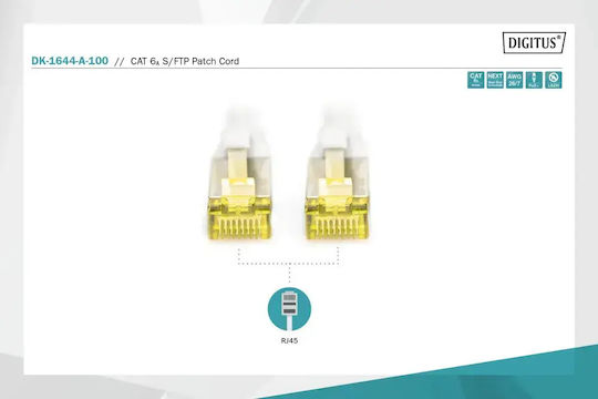 Digitus S/FTP Cat.6a (Gigabit) Καλώδιο Δικτύου Ethernet 10m Γκρι