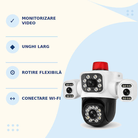 FOX385899 Cameră de Supraveghere IP Quad Wi-Fi Impermeabilă