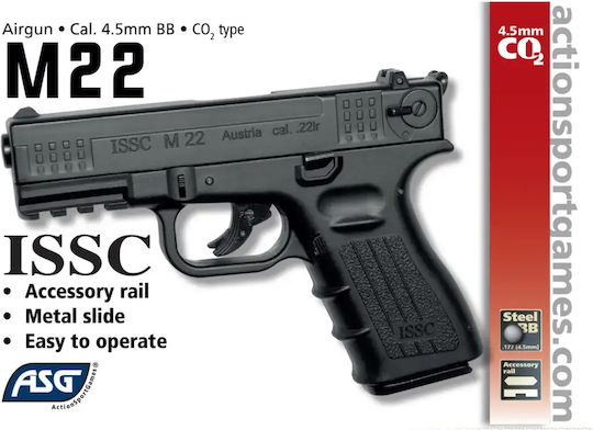 Asg Αεροβόλο Πιστόλι CO2 Issc M22 Blowback Μεταλλικό 4.5mm