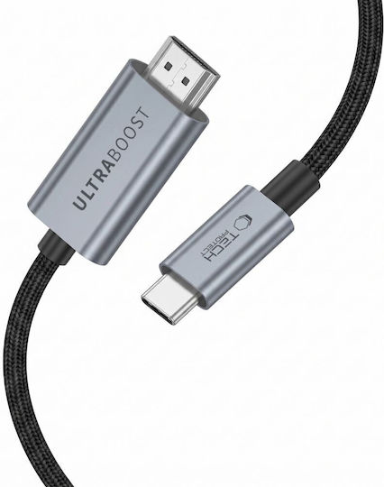 Tech-Protect HDMI 2.1 Καλώδιο HDMI male - USB-C male 3m Γκρι