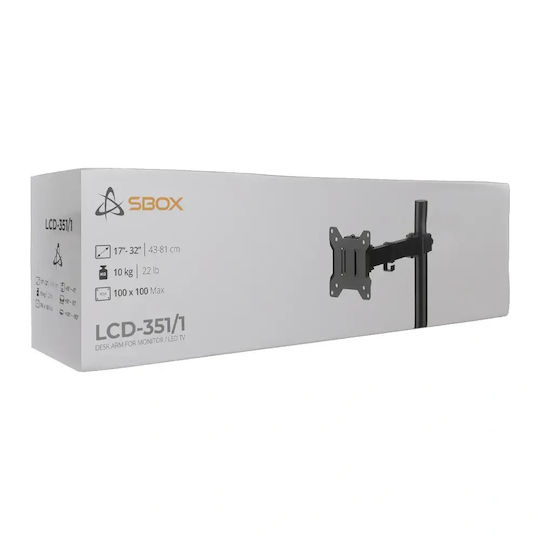 Sbox Βάση Γραφείου Οθόνης έως 32" με Βραχίονα (LCD-351/1-3)