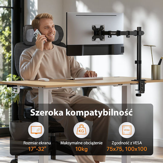 SENSE7 Suport de Birou pentru Monitor de până la 32" cu Braț (960592)