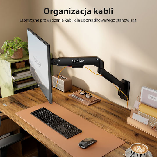 SENSE7 Επιτοίχια Βάση Οθόνης έως 32" με Βραχίονα (223343)