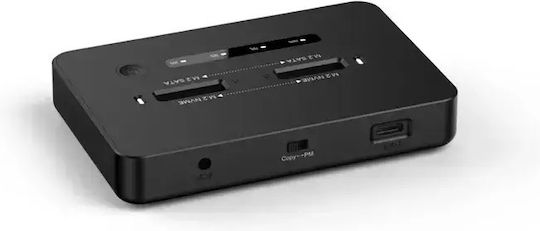 Gembird Dd2-u3m2 Desktop Dual Drive Usb Type-c M.2 Nvme Sata Ssd Docking Station Black Gem