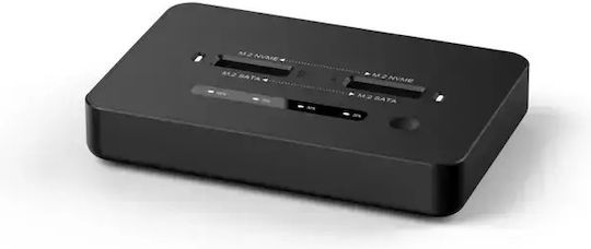 Gembird Dd2-u3m2 Desktop Dual Drive Usb Type-c M.2 Nvme Sata Ssd Docking Station Black Gem