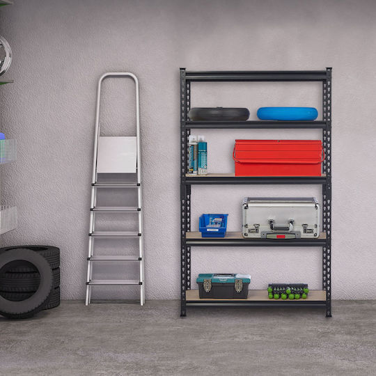 Relaxdays Heavy-duty Shelf In Black 4 Levels