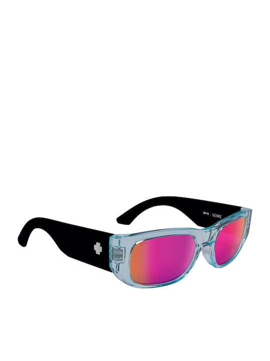 Unisex Sonnenbrille mit Kunststoffrahmen Translucent Aqua Matte Black