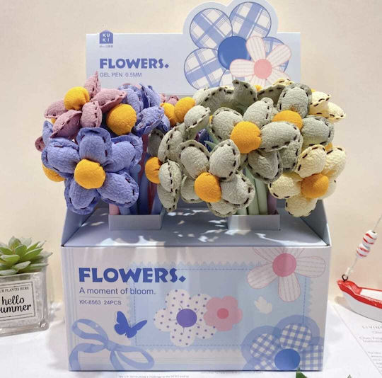 Pencilia Silicone Flower Pen Gel 0.5mm Random Color Selection