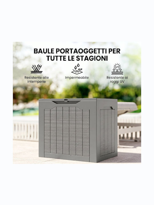 Outsunny Khaki Polypropylene Outdoor Storage Box L56xW41xH50cm