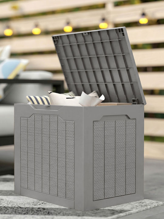 Outsunny Khaki Polypropylene Outdoor Storage Box L56xW41xH50cm