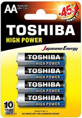 Toshiba Toshiba Hochleistungs-Alkaline-Batterien AΑ (4 Stück)