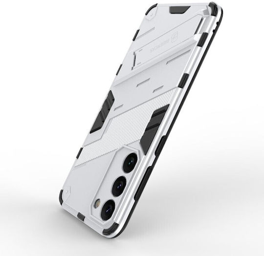 Punk Armor Твърд Калъф със Стойка Бял за Samsung Galaxy S23 Plus 5g