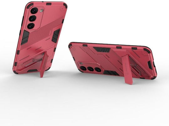 Punk Armor Твърд Калъф Стойка Розов За Samsung Galaxy S23 Plus 5g