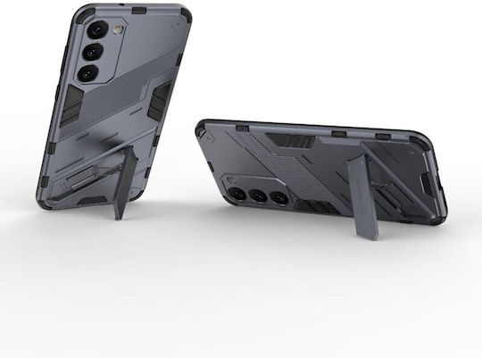 Punk Armor Твърд Калъф със Стойка Сив Samsung Galaxy S23 Plus 5G