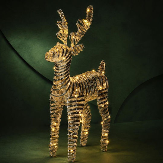 Koopman Illuminated Christmas Figure Reindeer Silver Height 34 cm