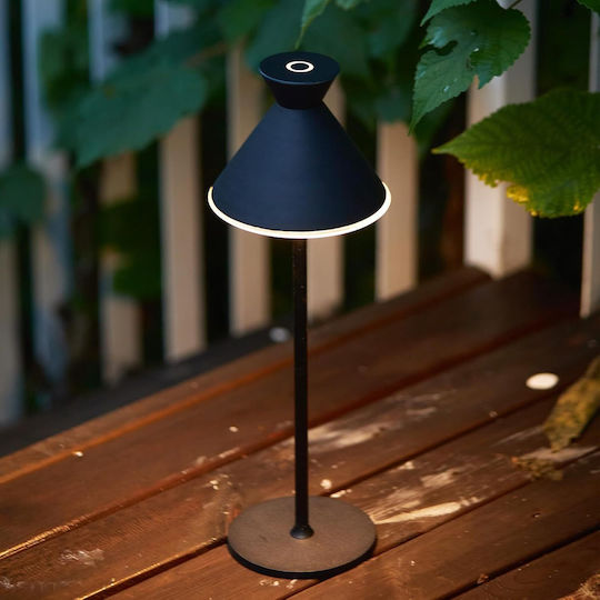 Lampa Метална LED Настолна Лампа с Черен Абажур и Основа