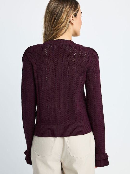 Women's Long Sleeve Purple Sweater