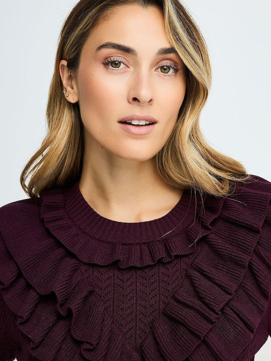 Women's Long Sleeve Purple Sweater