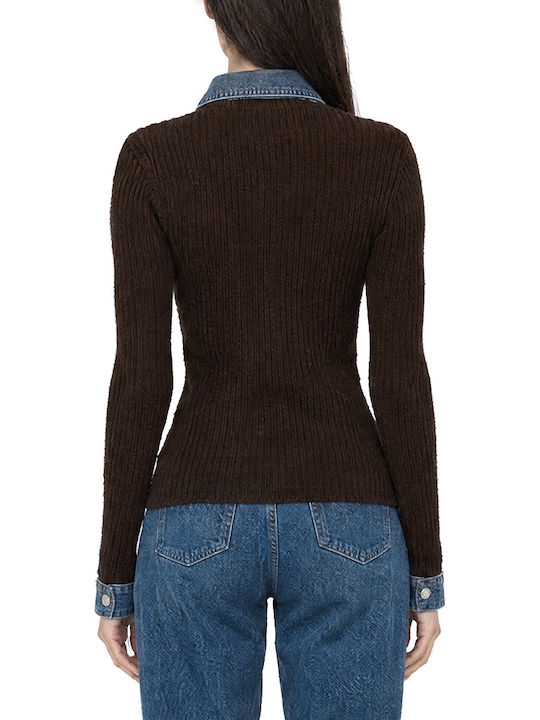 Tailor Made Knitwear Πουλόβερ Καφε- Μπλε