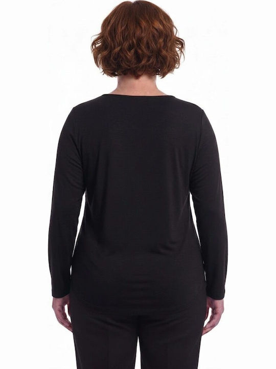 Women's Long Sleeve Black Blouse