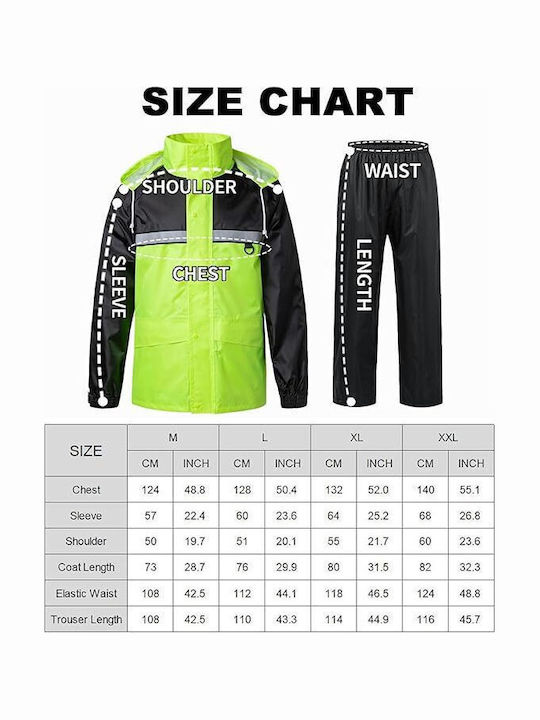 Work Rainproof Reflective Coverall Green M