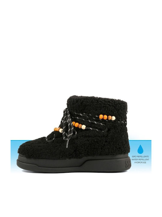Women's Ankle Boots with Black Fur