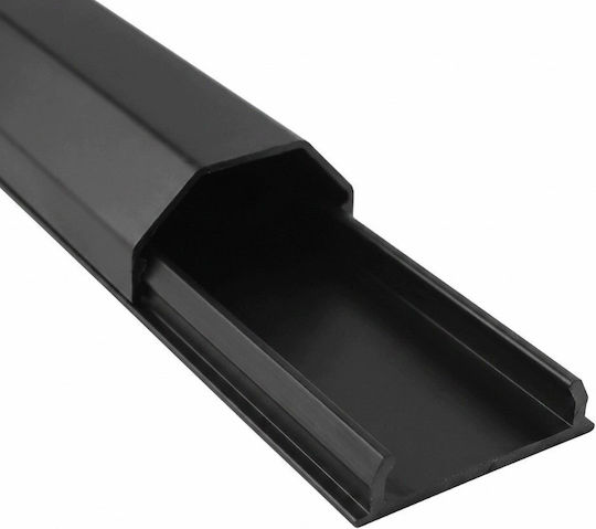 Maclean Black Aluminium Cable Cover Channel 33x18x750mm Mctv-897 B
