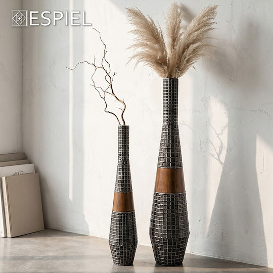 Trends Decorative Floor Vase Metallic Grey 15.3x15.3xH86.3cm