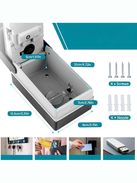 4-digit Outdoor Waterproof Solid Επιτοίχια Κλειδοθήκη Συνδυασμού με Κλειδαριά