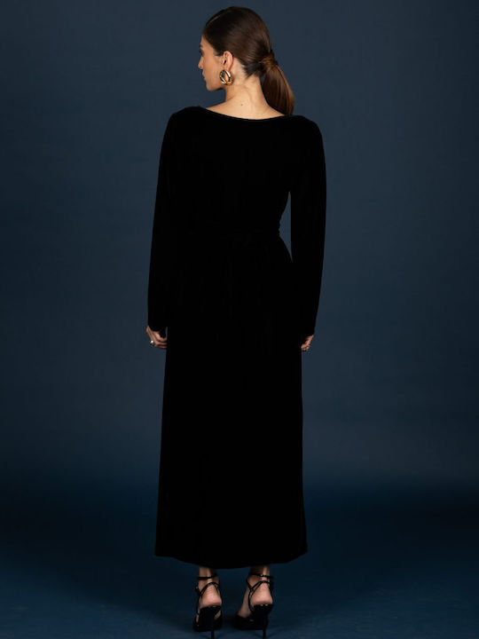 Вечерна Кадифена Рокля Black