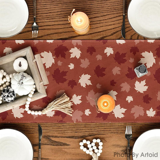 Autumn Decorative Table Runner Maple Leaf Pattern 40 X 140 Cm