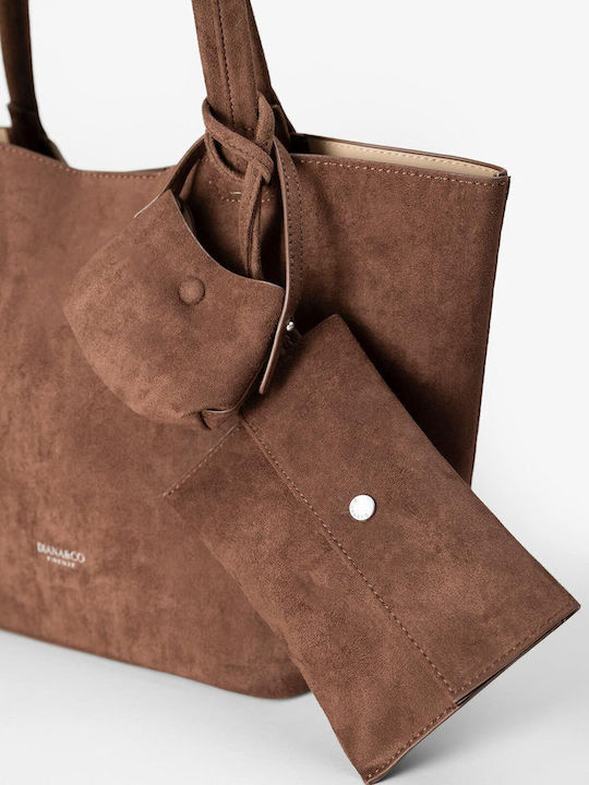 Damen-Tote aus braunem Wildleder