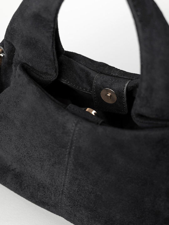 Damenhandtasche / Crossbody-Tasche aus schwarzem Wildleder