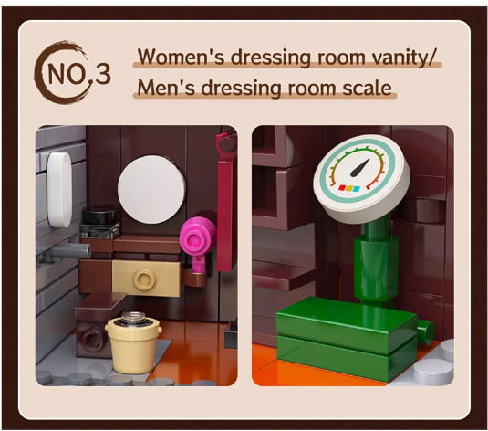 CaDA Bricks Cuburi de construit Japanese Bathroom pentru 14+ ani 1249 de piese