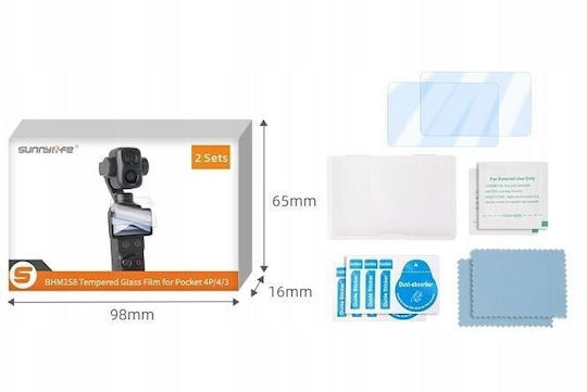 Sunnylife 2x Folie de Protecție pentru Ecran din Sticlă Călită 9h Compatibilă cu Dji Osmo Pocket 4p 4 3 Op4-bhm258-2 Sb12007