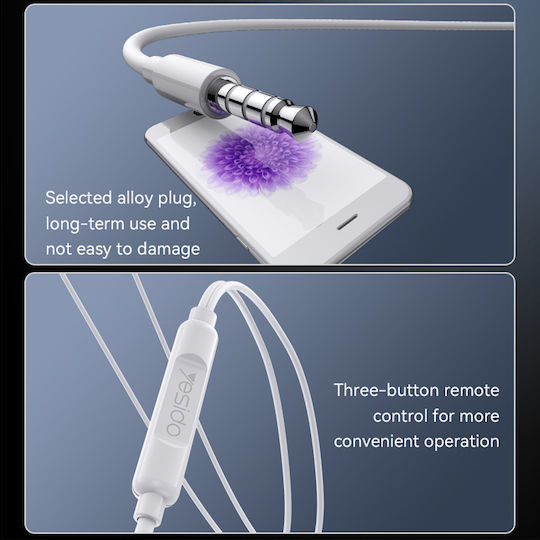 Yesido Yh53 In-ear Handsfree Ακουστικά με Βύσμα 3.5mm Λευκό