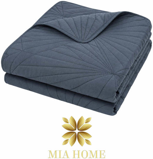 Mia Home Cuvertură Matlasată Super King Size Blue 220x240cm Mia Home Cuvertură Matlasată Super King Size Blue 220x240cm