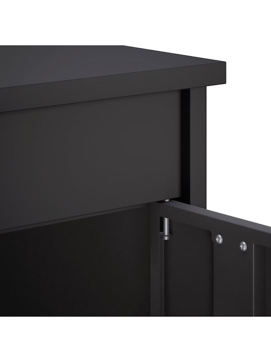 vidaXL Briefkasten für den Außenbereich aus Inox in Schwarz 40x40x100cm
