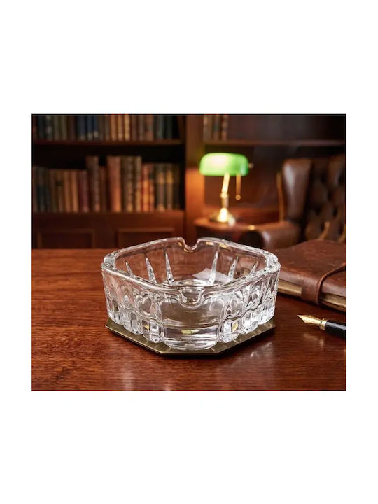 Set 6 Patterned Glass Ashtrays 4 Cigarette Holders Elegant Transparent