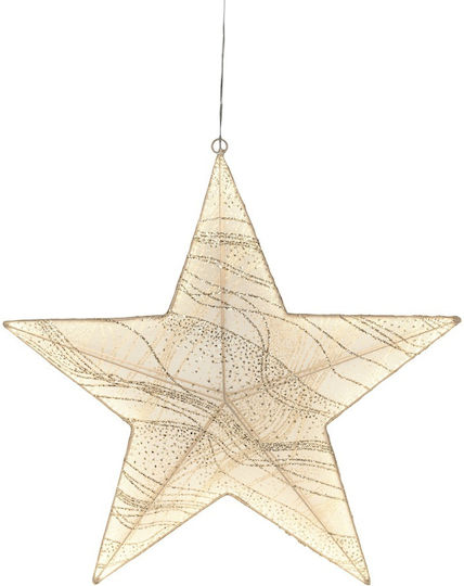Lumineo Beleuchteter Weihnachtsstern-Anhänger aus Stoff
