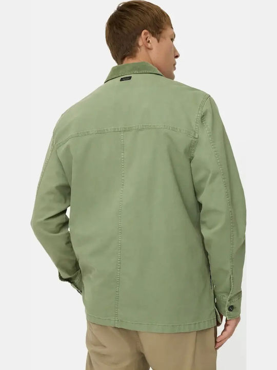 Long-Sleeve Linen Overshirt Green